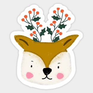 Cute Santa deer Sticker